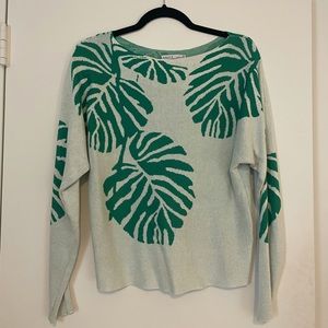 Kaily K (size S) monstera leaf sweater.